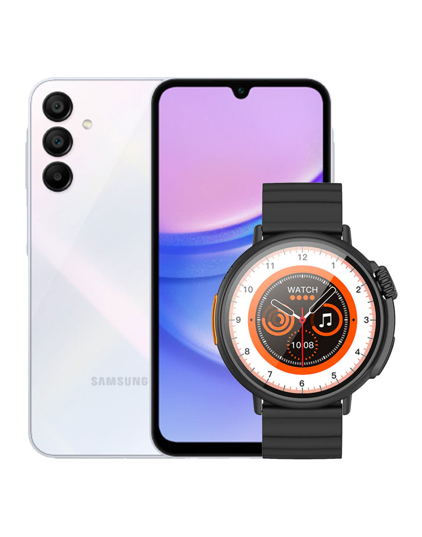 Samsung Galaxy A15 (2024) 4GB 128GB 4G Dual Sim Smart Phone (Brand New) + Hoco Smart Watch