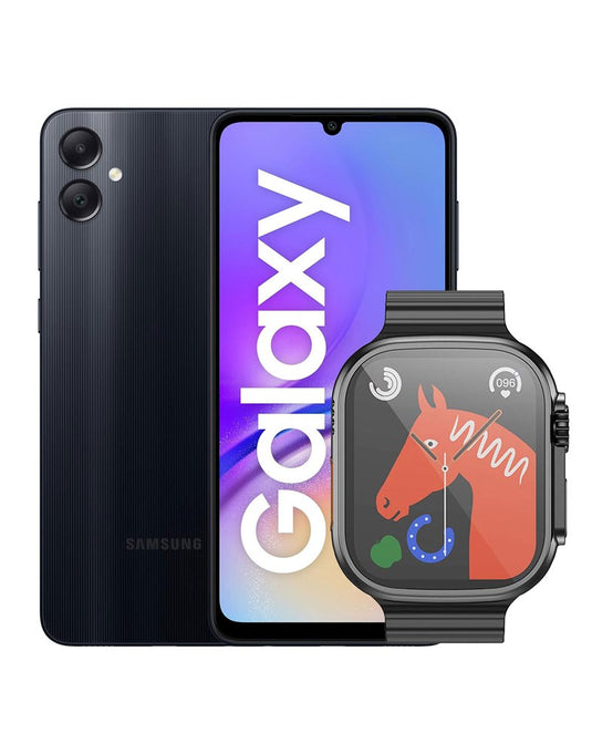 Samsung Galaxy A05 (2023) 4GB 128GB 4G Dual Sim (Brand New) Black + Hoco Smart Watch (Y12)
