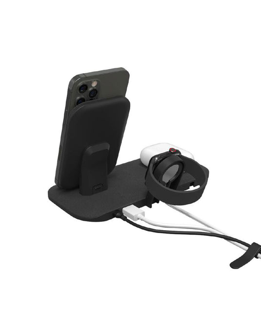 Mophie Wireless Charging Stand 3 in 1 15W Fast Charger - Black
