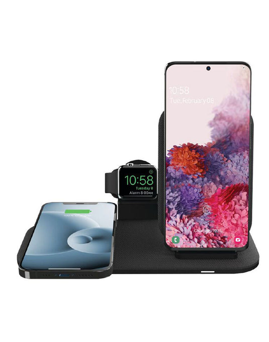 Mophie Wireless Charging Stand 3 in 1 15W Fast Charger - Black