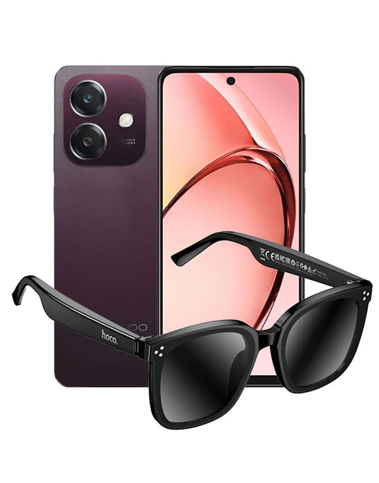 Oppo A5i 4GB 128GB Dual Sim Smartphone 4G - Red (Brand New) + Hoco Wireless Audio Sunglasses (DI87) (Bundle Deal)