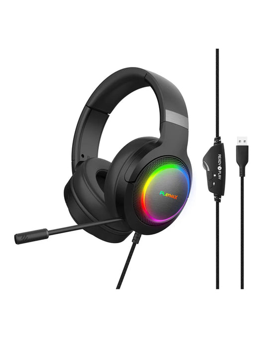 Playmax Evolution 7.1 RGB Gaming Headset - PC - Black