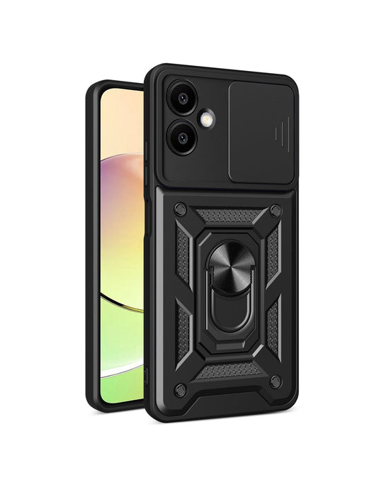 Samsung Galaxy A06 Back Kickstand Camshield Card Case - Black