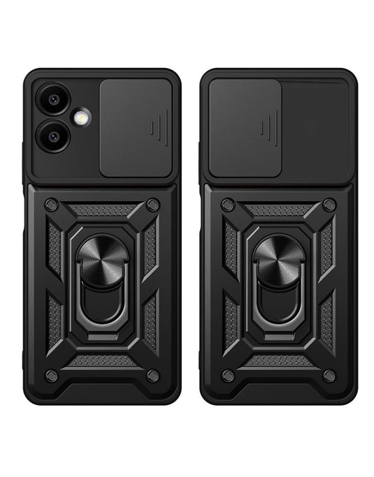 Samsung Galaxy A06 Back Kickstand Camshield Card Case - Black