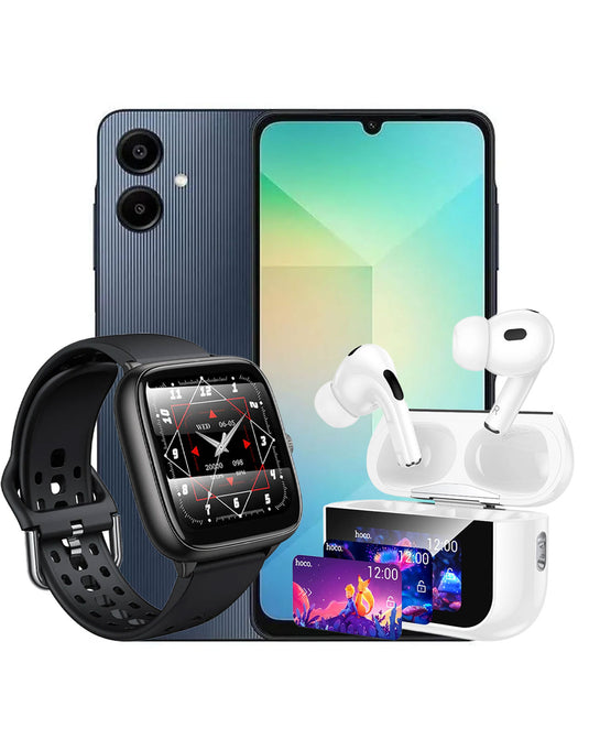 Samsung Galaxy A06 (2024) 4GB 64GB 4G (Brand New) + Smart Watch (Y36) + Earbuds (EW79) (Bundle Deal)