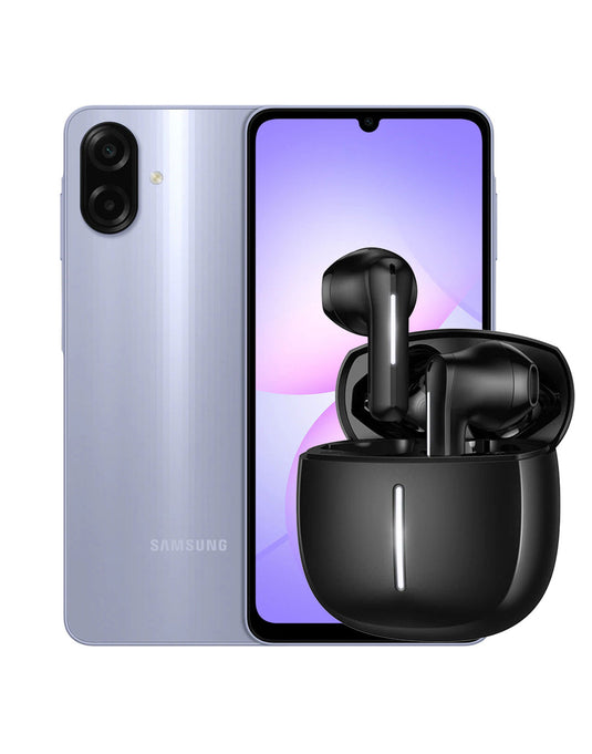 Samsung Galaxy A07 (2025) 4GB 64GB 4G Dual Sim - Light Violet (Brand New) + TWS Earbuds (EQ33) (Bundle Deal)
