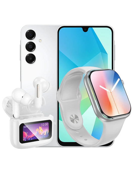 Samsung Galaxy A16 (2024) 4GB 128GB 4G Dual Sim Smart Phone (Brand New) + Smart Watch Y30 + Bluetooth Buds EQ14 (Bundle Deal)