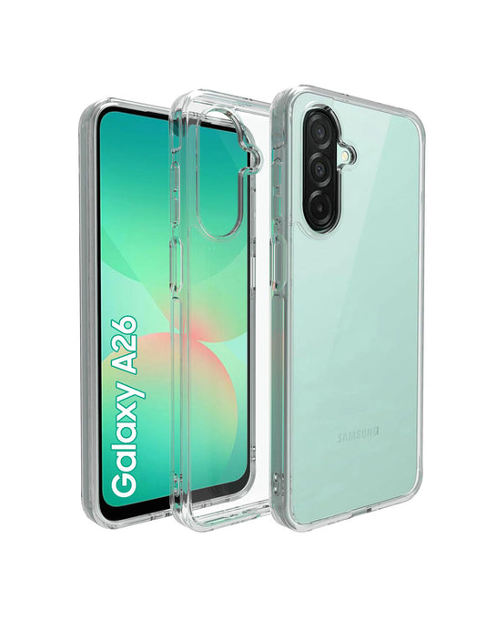 Samsung Galaxy A26 Hybrid Ultra Clear Shockproof Case Hard Back+Soft Bumper Lasting Clarity Clear