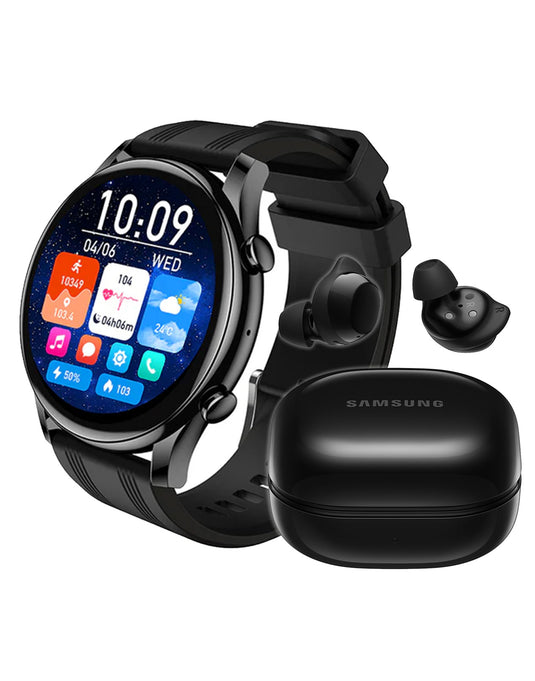 Samsung Galaxy Buds Core R410 - Black (Brand New) + Smart Sports Watch (Y38) (Bundle Deal)