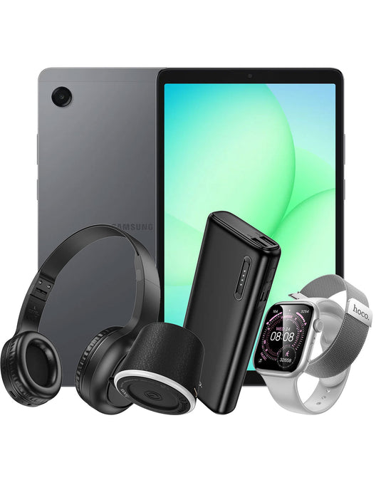 Samsung Galaxy Tab A11 (2025) 8.7-inch 4GB 64GB - Gray (Brand New) + Bluetooth Headset W46 + Bluetooth Speaker (HC49) + Smart Watch (Y42) 2 Straps + Power Bank (J158A) (Bundle Deal)