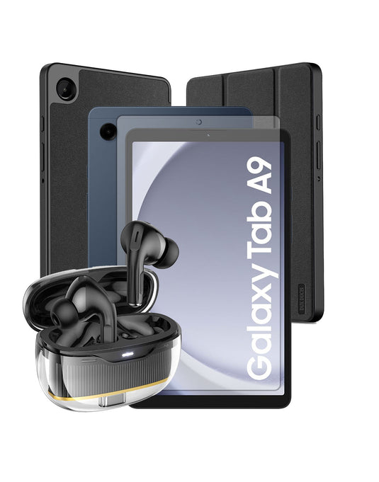 Samsung Galaxy Tab A9 (2023) 8.7-inch 4GB 64GB Wifi Only - Navy (Brand New) + TWS Bluetooth Earbuds (EW54) + 8.7-inch Case + Tempered Glass (Bundle Deal)