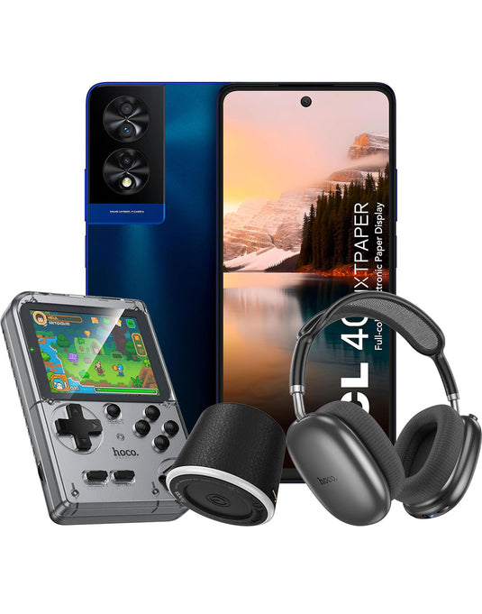 TCL 40 Nxtpaper 8GB 256GB 4G Smart Phone - Midnight Blue (Brand New) + Game Console (GA40) + Bluetooth Speaker (HC49) + Bluetooth Headse (W55) (Bundle Deal)