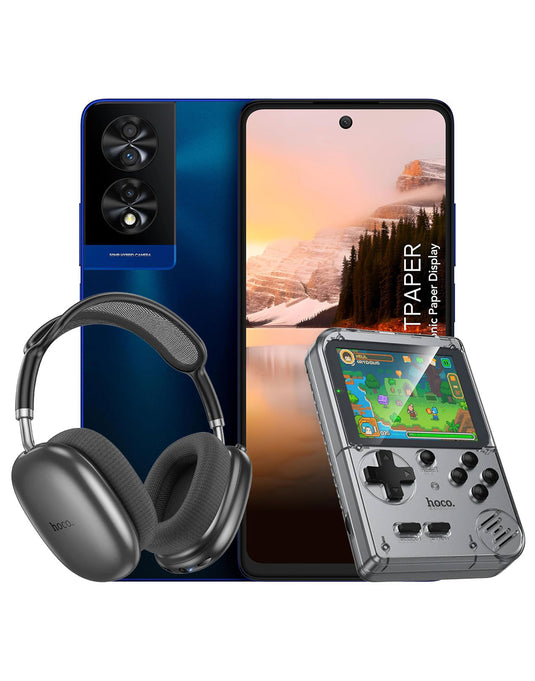 TCL 40 Nxtpaper 8GB 256GB 4G Smart Phone - Midnight Blue (Brand New) + Game Console (GA40) + Bluetooth Headset (W55)