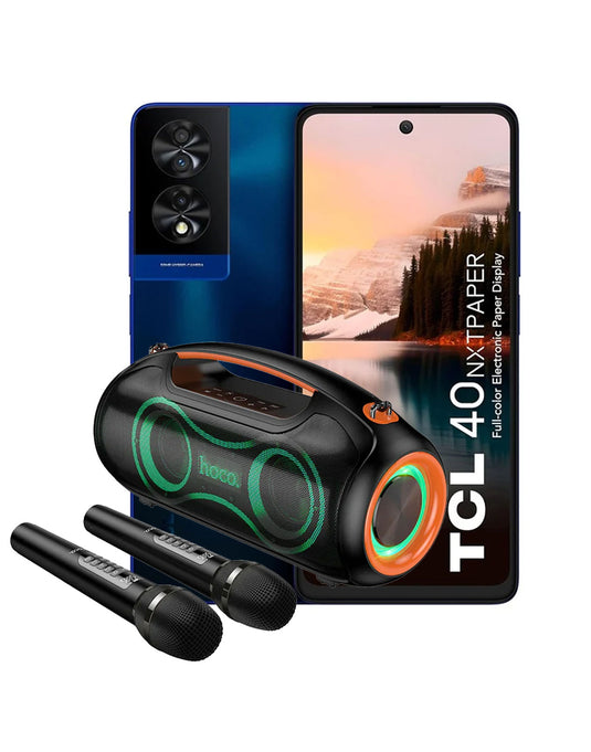 TCL 40 Nxtpaper 8GB 256GB 4G Smart Phone - Midnight Blue (As New-Refurbished) + Bluetooth Party Speaker (DS67) (Bundle Deal)