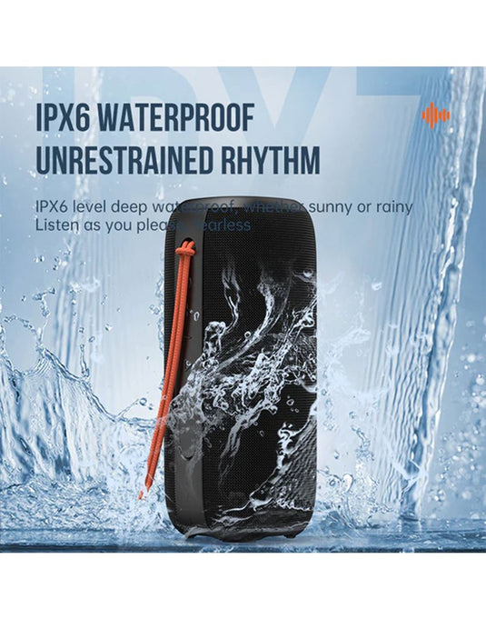 VFan (BS08) Bluetooth Speaker 30W Deep Bass With Strap Waterproof - Black (Brand New)