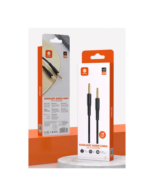 VFan Premium Aux Cable 1 Meter (L04) - Black