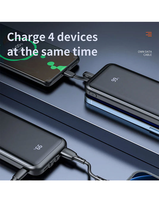 Vip Fan 22.5W PD+QC Power Bank w/ LED % Display, 2 Cables (10000mAh) (F14)