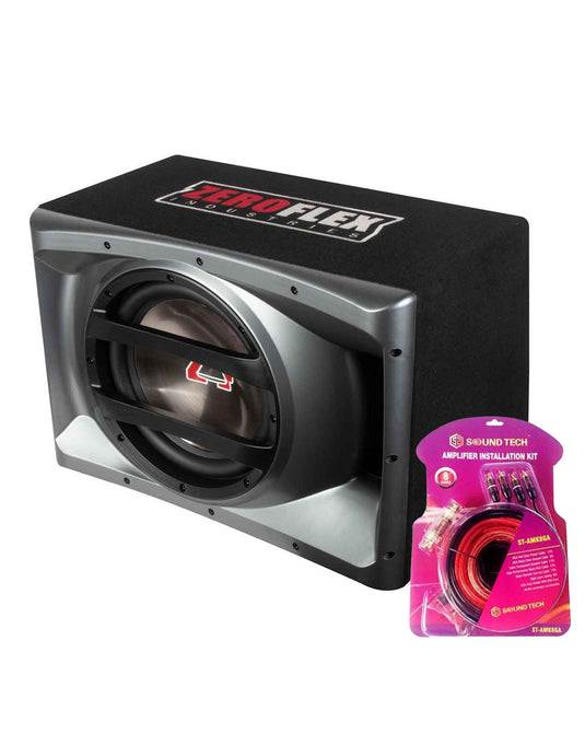 Zeroflex EFX-12A 12-inch Car Subwoofer 250RMS (Active Basspack) + ST-AMK8GA 8 Gauge AMP Wiring Kit (Bundle Deal)