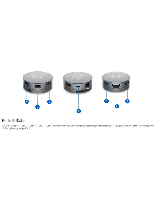 Dell Da310 Mobile Usb-C Adapter Compact 7In1 Up To 90W, Pd, Single Display, No Psu - TechCrazy