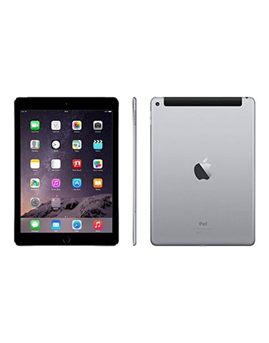 Front and Back View of Apple iPad Air 2 64GB WiFi + Cellular 4G (Pre-Owned)