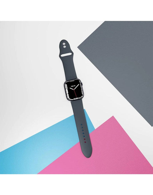 Cygnett FlexBand Silicone Band for Apple Watch 3/4/5/6/7/SE 38mm/40mm/41mm - Black - TechCrazy