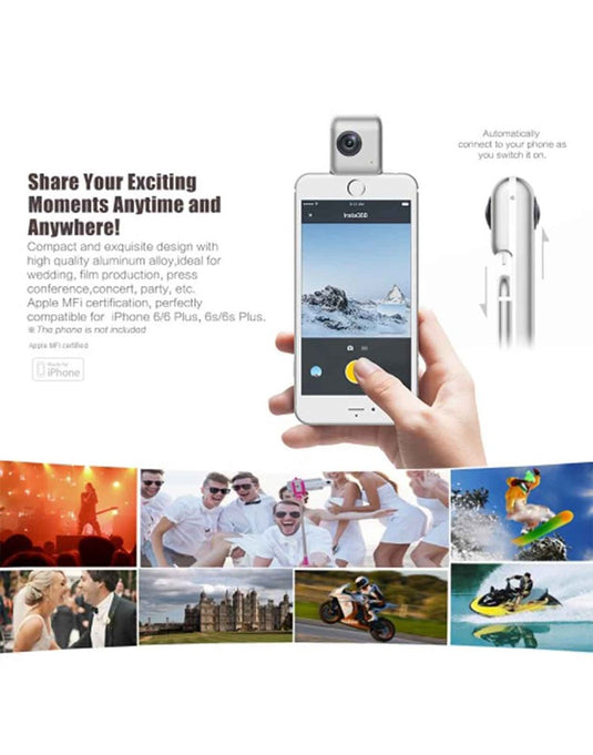 Laser Insta 360 Nano - Turn your iPhone into a 360?? VR camera (Compatible iPhone 6 to 8 Plus) - TechCrazy