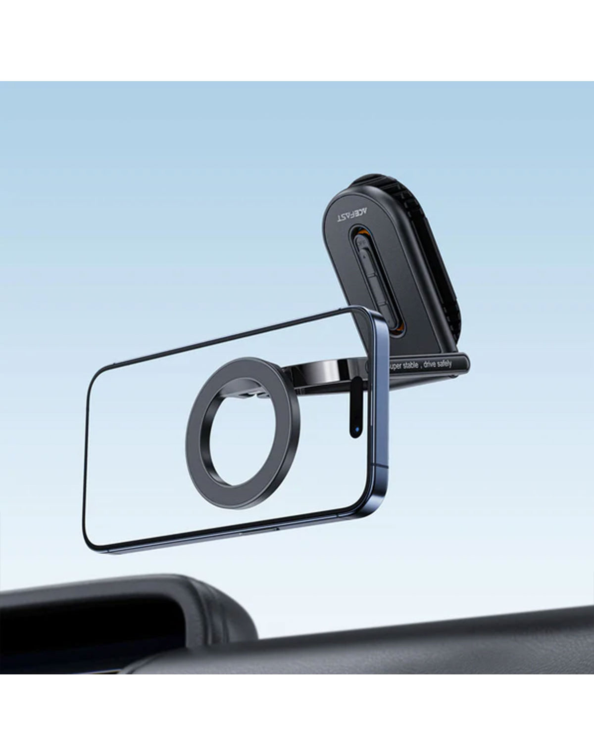ACEFAST Premium Magnetic Phone Holder for Windshield & Dashboard w/ Ring Shape N52 Strong Magnet, Multi Way Adjustable (D54)