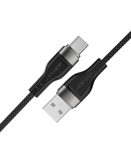 Acefast 3A/60W Super Durable Zinc Alloy Nylon Braided Cable w/ Magnetic Anti-Tangle (C11) - Black