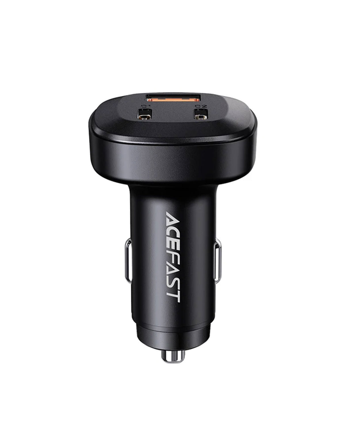 Acefast 66W 3-Port Super Fast Car Charger w/ 2 x USB-C + UAB-A, Zinc Alloy Body (B3) - Black