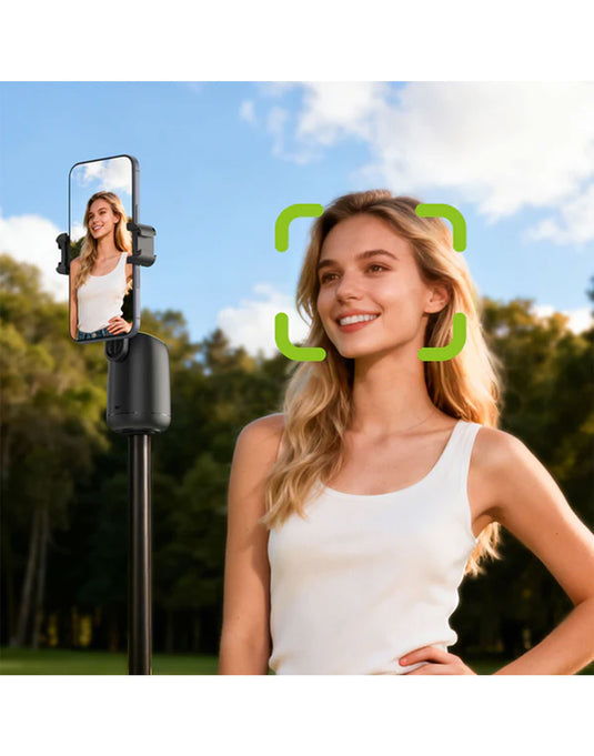 Acefast 360° AI Face Tracking Smart Mount | Auto-Tracking PTZ Phone Holder for Vlogging & Streaming (E44) - Black
