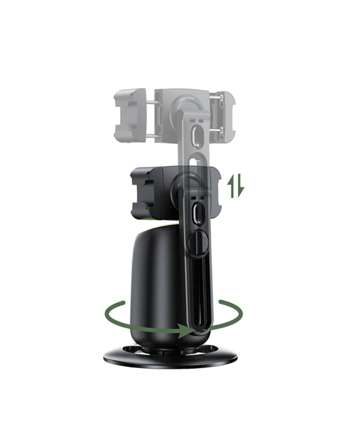 Acefast 360° AI Face Tracking Smart Mount | Auto-Tracking PTZ Phone Holder for Vlogging & Streaming (E44) - Black