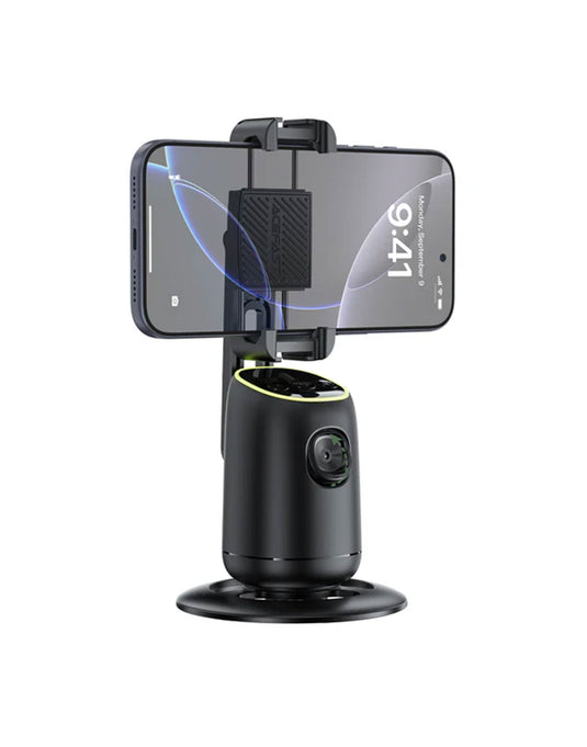 Acefast 360° AI Face Tracking Smart Mount | Auto-Tracking PTZ Phone Holder for Vlogging & Streaming (E44) - Black