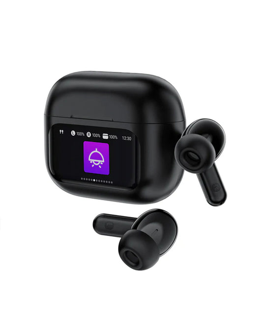 Acefast Bluetooth Earbuds With Smart Screen, AI Smart ANC Noise Cancellation (W6) - Black