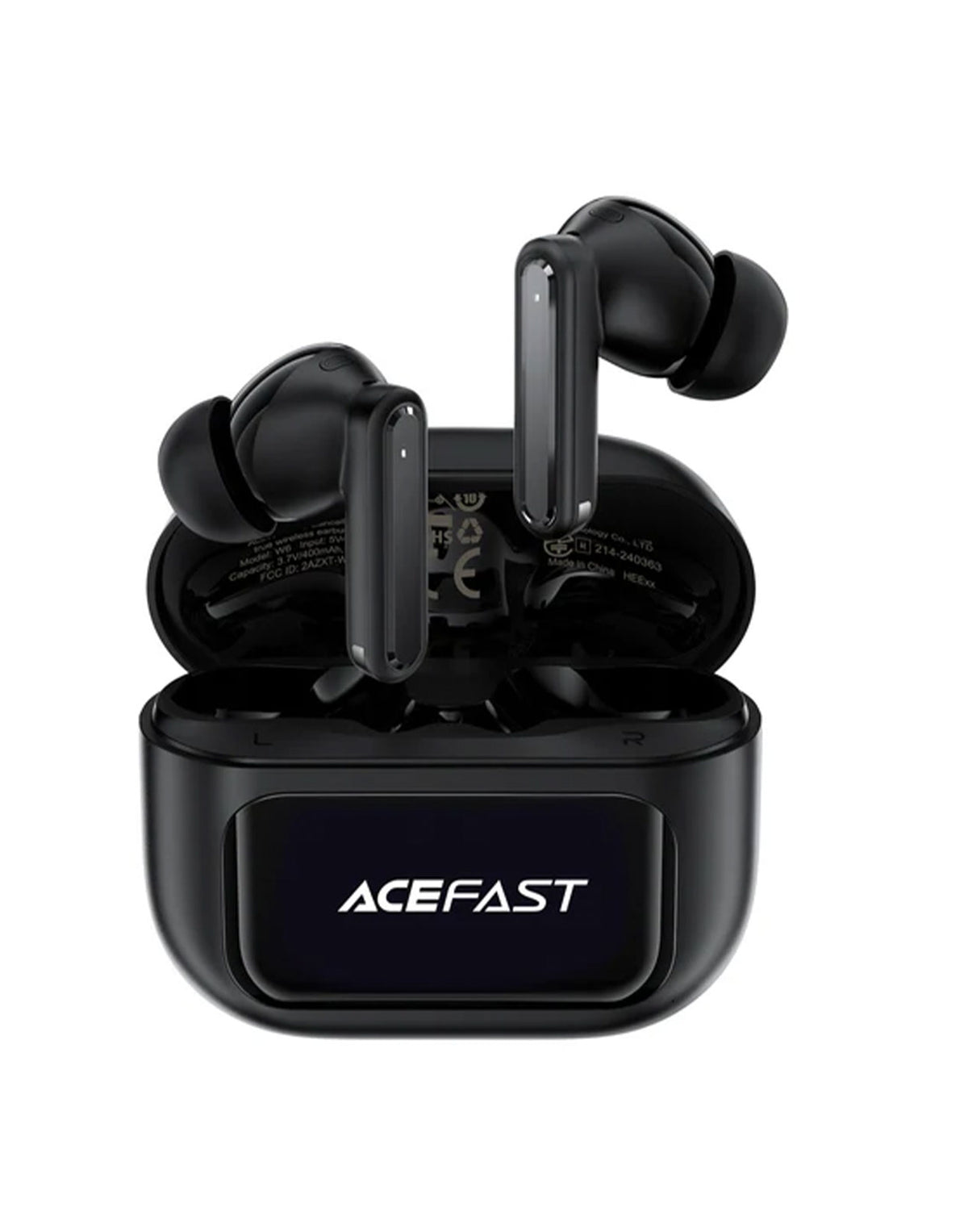 Acefast Bluetooth Earbuds With Smart Screen, AI Smart ANC Noise Cancellation (W6) - Black