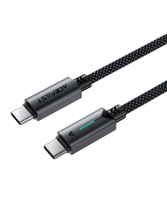 Acefast LED Illuminated Nylon Braided Aluminum Alloy Fast Charging Cable (C19) USB-C to USB-C