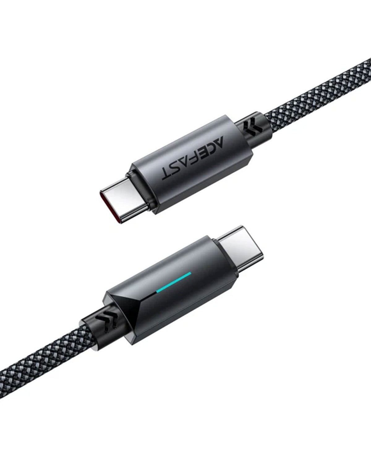 Acefast LED Illuminated Nylon Braided Aluminum Alloy Fast Charging Cable (C19) USB-C to USB-C