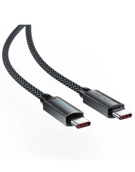 Acefast LED Illuminated Nylon Braided Aluminum Alloy Fast Charging Cable (C19) USB-C to USB-C
