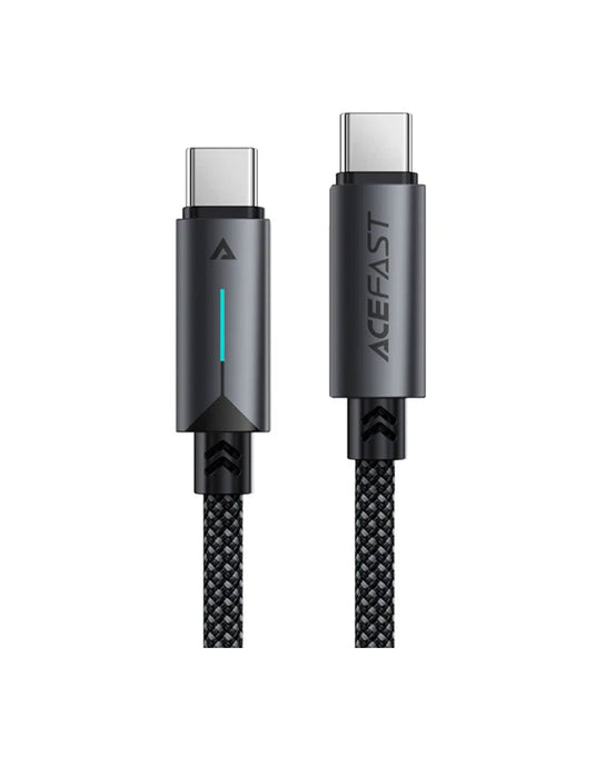 Acefast LED Illuminated Nylon Braided Aluminum Alloy Fast Charging Cable (C19) USB-C to USB-C