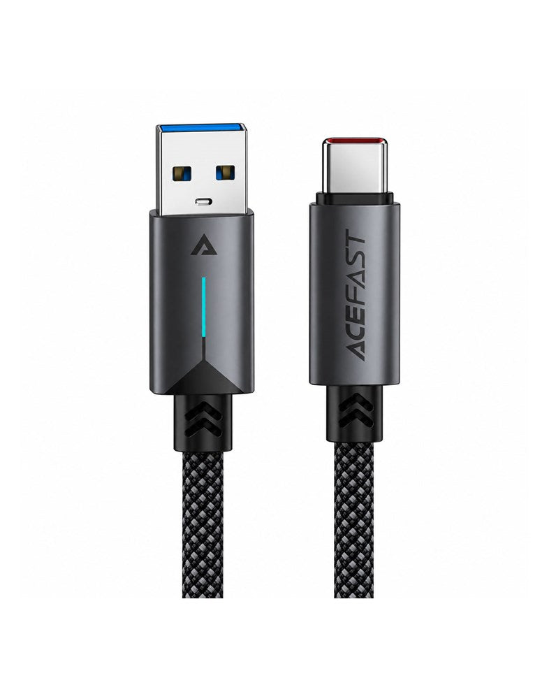 Acefast LED Illuminated Nylon Braided Aluminum Alloy Fast Charging Cable (C19) USB-A to USB-C