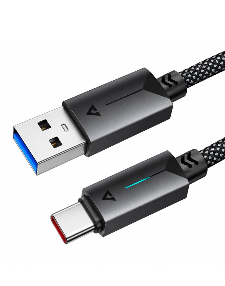 Acefast LED Illuminated Nylon Braided Aluminum Alloy Fast Charging Cable (C19) USB-A to USB-C