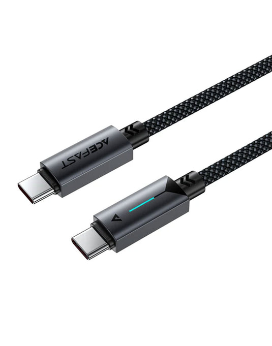 Acefast LED Nylon Braided Type C-C 60W Charging Cable (C19) - Black