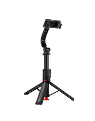 Acefast 1.05m Selfie Stick with Drop-to-Open Tripod | Portable Aluminum Stand with Bluetooth Remote (E42) - Black