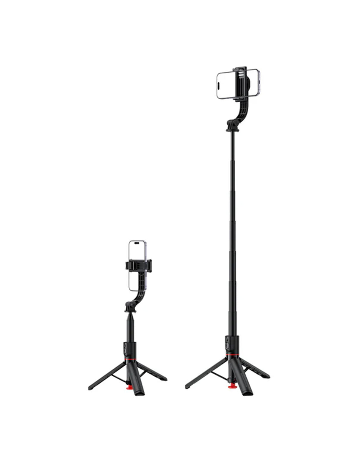Acefast 1.05m Selfie Stick with Drop-to-Open Tripod | Portable Aluminum Stand with Bluetooth Remote (E42) - Black