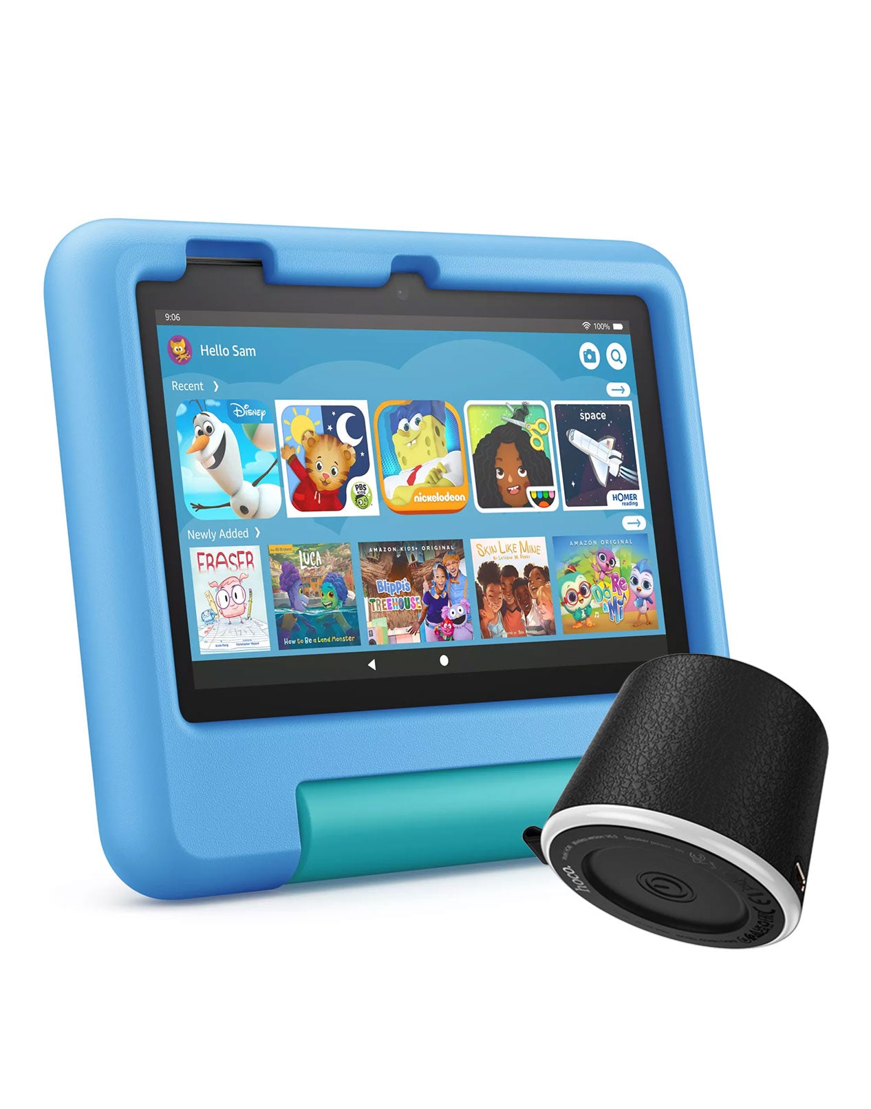 Hundle Tablet Android Amazon Fire 7 2023 Kids Tablet 16GB Blue + Bluetooth Speaker HC49 ...