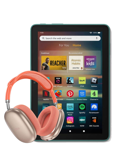 Amazon Fire HD 8 Tablet (2024) 32GB Wifi Only - Emerald (Brand New) + Bluetooth Headset (W55) (Bundle Deal)