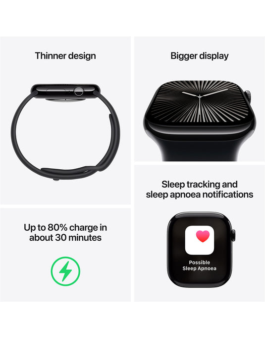 Apple Watch Series 10 46mm GPS + Cellular Natural Titanium Case With Stone Grey Sport Band