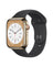 Apple Watch Series 8 41MM GPS + Cellular Stainless Steel With Black Sport Band - Gold