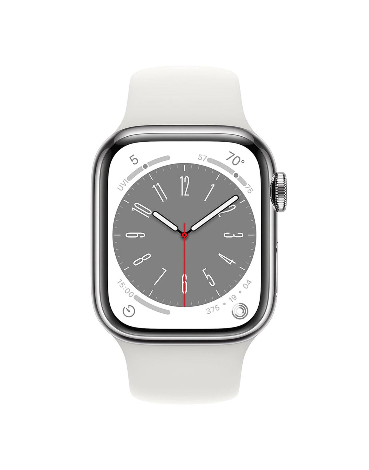 Apple Watch Series 8 41MM GPS + Cellular Aluminium With White Sport Band - Silver