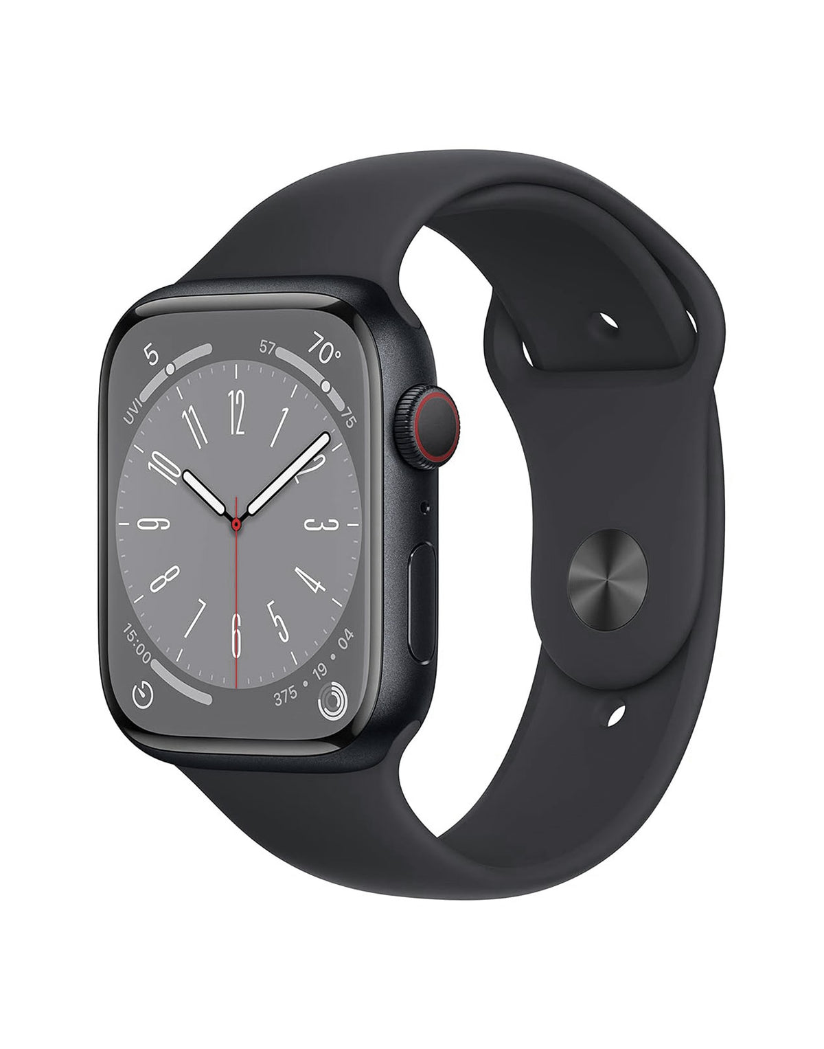 Apple Watch Series 8 41MM GPS + Cellular Stainless Steel With Black Sport Band - Graphite