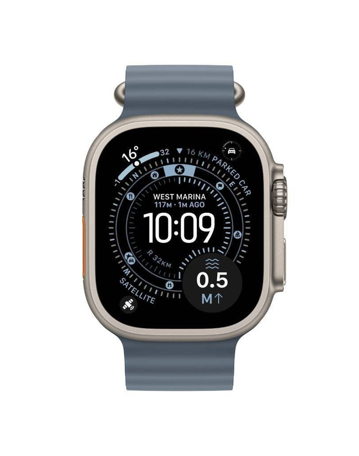 Apple Watch Ultra 1st Gen 49MM GPS + Cellular Natural Titanium With Blue Strap